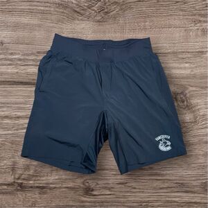 Lululemon Vancouver Imprint Pace Breaker Short 7” LL  Navy Blue Mens Size XL